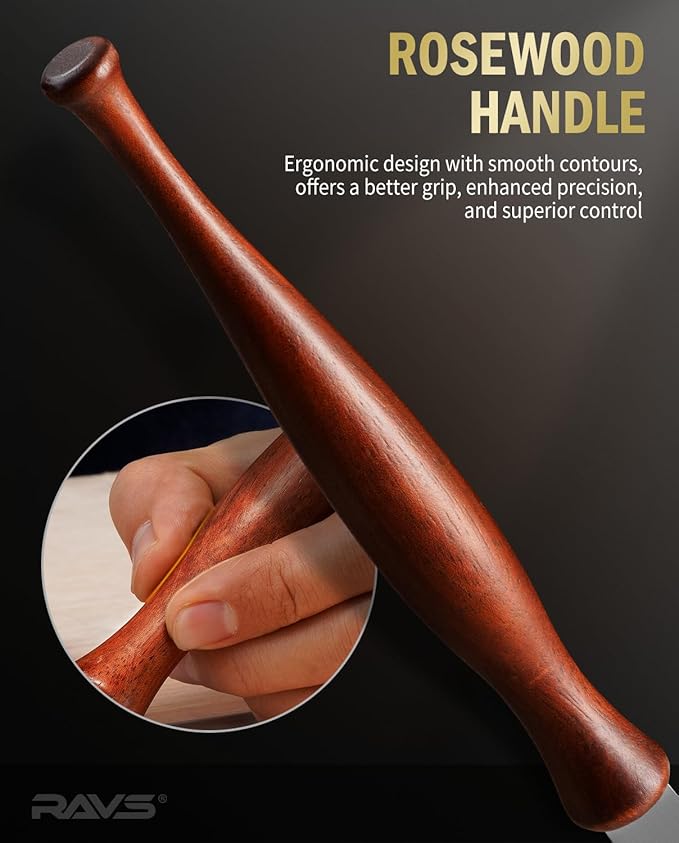 RAVS Double Bevel Striking Marking Knife Woodworking and Leather Sheath, Premium Rosewood Handle Scribing Knife with High Carbon Steel Blade for All Sorts of Wood