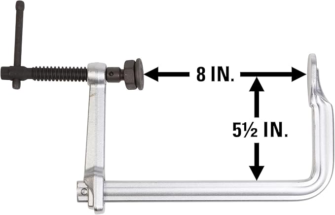 Wilton Heavy-Duty F-Clamp, 8" Opening, 5-1/2" Throat, 2660 Lbs. Clamping Force (Model GSM20)