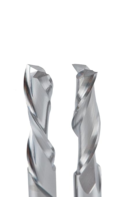 SYT Spiral Router Bits 1/4" Cutting Dia. with 1/4" Shank CNC Upcut End Mill & Downcut End Mill Engraver Carving 2-1/2 inch Long for Woodwork