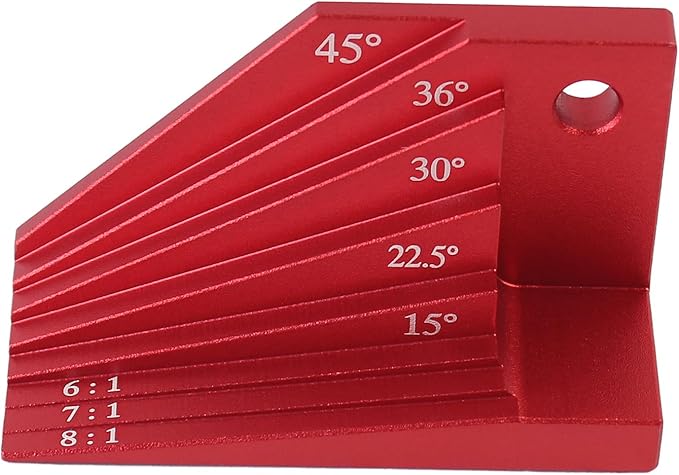 Multi-Angle Bevel Gauge Block, Universal Miter Angle Finder with 15°-45°Miter Angles, Woodworking Measuring Tool for Router and Carpentry Projects