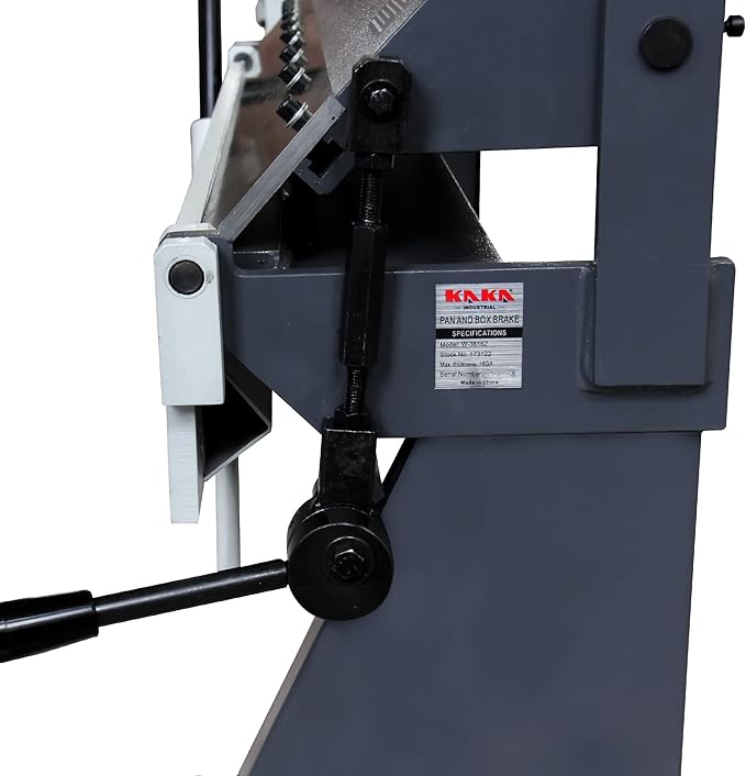 KAKA INDUSTRIAL Box and Pan Brake, 36-Inch Sheet Metal Brake, 16-Gauge Mild Steel Capacity Pan and Box Brake, 1–135 Degree Adjustable, Metal Break with 6 Fingers W-3616Z