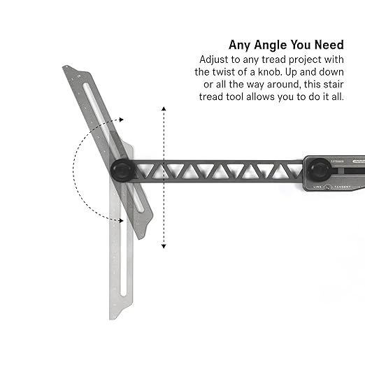 SST - Stair Gauge & Layout Tool - Accurately Measure Angles, Lengths & Edges - Durable CNC Aluminum Construction - Removable Pins for Precise Transfer of Stair Treads, Risers - 3-Year Warranty