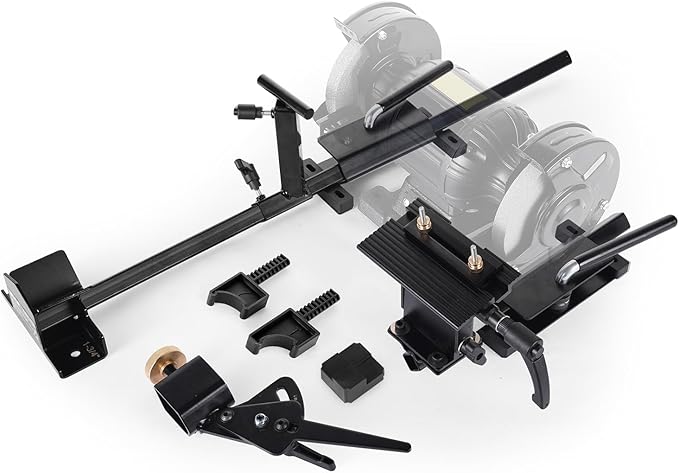 VEVOR Pro Grind Sharpening System, Multi-Grind Sharpening Jig for 6" & 8" Bench Grinder - with Platform Jig, Tool Rest Bar, Setup Block, Miter Slide, Micro Bevel Block, for Chisels Woodturning Tools