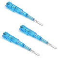 Fielect 3pcs Voltage Detector Pen Test Screwdriver Steel Batch Screwdriver Test Pencil JRDB-107 AC/DC 100-500V Blue Clear