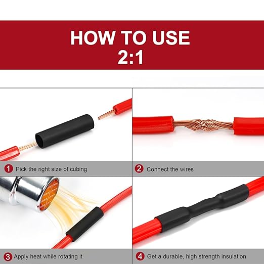 Chanzon 340 Pcs Heat Shrink Tubing Kit, 2:1 Multi-Color Heat Shrink Wrap Tubing with Length 1.5" 3" (inch), Polyolefin Sleeving 2 to 1 Heat-Shrink Tube