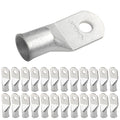 SELTERM 25pcs 4/0 AWG (XL) 3/8" Stud Marine Grade Tinned Copper Battery Cable Lugs, 0000 Gauge Ring Terminals,UL Wire Lugs Electrical Battery Cable Ends, Tinned Copper Lugs Battery Terminal Connectors