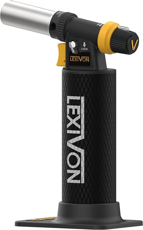 LEXIVON Butane Blow Torch, Heavy-Duty Refillable Lighter with Adjustable Flame and Pro-Grade Aluminum Tank | Ideal for Soldering and Kitchen Tasks (LX-761)