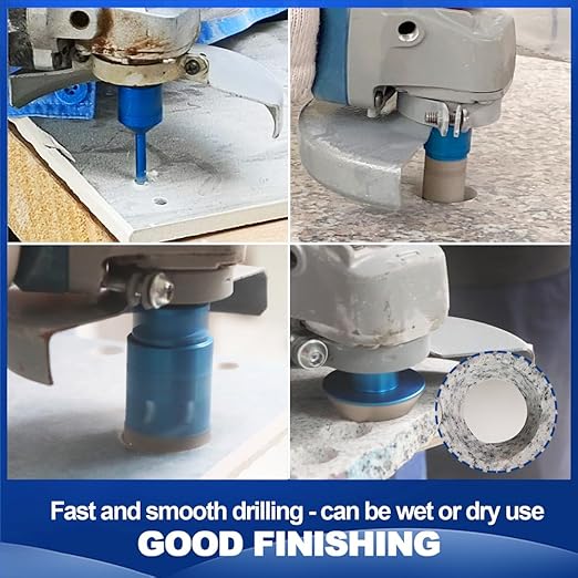 Tile Hole Saw Kit Diamond- BRSCHNITT 10pcs Diamond Core Drill Bit Set for Porcelain Tile Ceramic Marble Granite Drilling,Finger Chamfer Bit