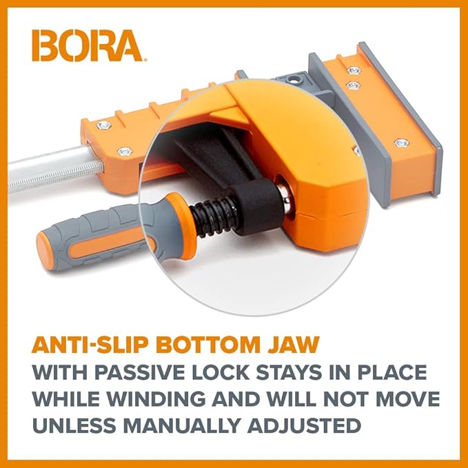 Bora 18" Parallel Clamp Set, 2 Pack of Woodworking Clamps with Rock-Solid, Even Pressure, 571118T, Rustic Brown