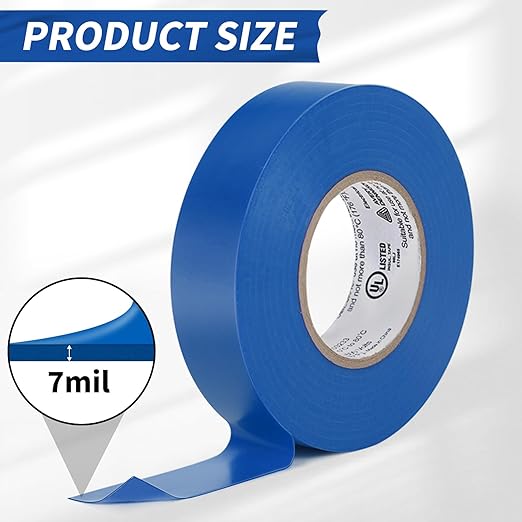Avery Dennison Electrical Tape, 10 Rolls Professional Grade PVC Electric Tape, UL/CSA Listed ¾ in x 66 ft Insulating Vinyl Tape for Electrical, Repairs, Automotive and Equipment, Pro-36C, Blue