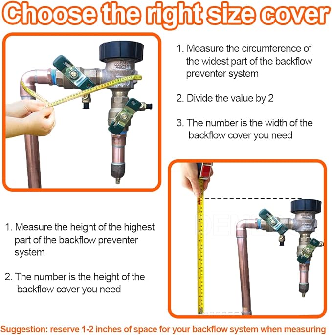 Backflow Preventer Insulation Cover - Water Pipe Insulation Sprinkler Cover for Outside - Insulated Backflow Cover Pouch for Irrigation Back Flow Valve in Winter or Sun Exposure (30" W x 24" H, CAMO)