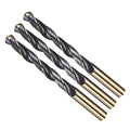 Drill Bit, 12.5mm Cutting Diameter, 4341 HSS Gold and Black 118° Cutting Angle Number Jobber Bits - (Applications: for Drilling Soft Metal Plastic Wood), 3-Pieces