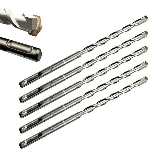 Direko 5-Piece 3/8 inch x 8 Inch SDS Plus Rotary Hammer Drill Bits Carbide Tipped Concert Drill Bits for Concrete, Brick, Cement Walls, Stone, Hammer Drill Bits for Concrete