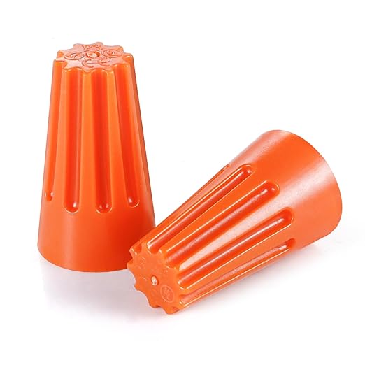 XHF UL Listed 90Pcs Orange 22-14AWG Wire Connector Nuts, Wire Caps for Quick Connection Max.2#14 W/2#16 W/2#18 w/2#20 Min.2#22