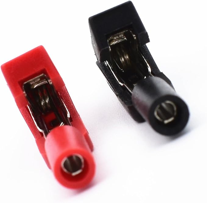 5Colors Insulated Mini Test Alligator Clips Crocodile Clamps for 2mm Test Probes, 2mm Banana Plugs Multimeter Electrical Testing 10Pcs