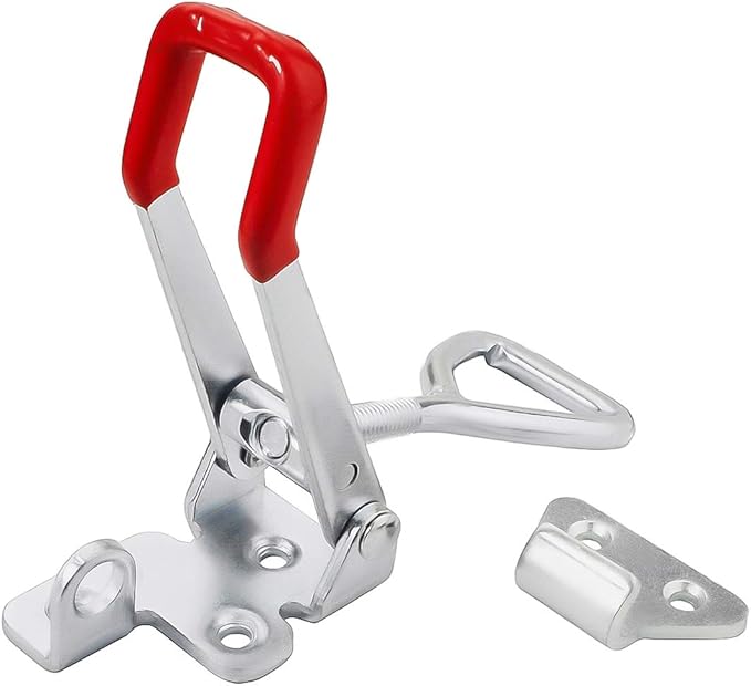 2 Pack Adjustable Toggle Clamp 660 lbs Holding Capacity Toggle Latch Hasp Clamp GH-4003 Lockable Quick Release Pull Latch Metal Draw Latch for Door, Box Case Trunk, Smoker Door, Jig