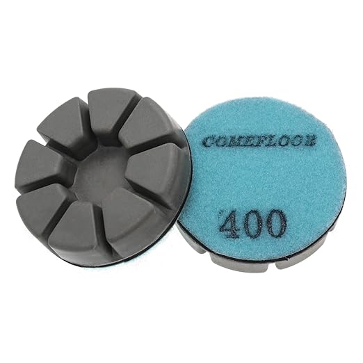 Diamond Floor Polishing Pucks for Terrazzo, Marble, Granite, Concrete Floor, 3 Inch 15mm Resin Bond Hook and Loop Polishing Pad, 400#, 3PCS