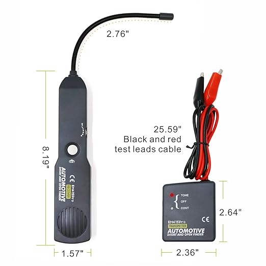 Cable Tracker Electrical Circuit Tester, DC6-42V Wire Tracer Automotive Short and Open Circuit Finder EM415PRO, Wire Tracing Automotive Diagnostics Tool Kit with Buzzer Alarm