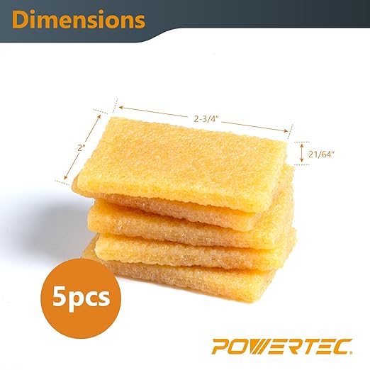 POWERTEC 71895 Abrasive Belt Cleaner 5PK, for Sanding Discs & Sandpapers Belts, Natural Rubber Eraser, Abrasive Cleaning Blocks for Sanders, Skateboards, Shoes, Pickleball Paddle, Grip Tapes