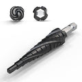 Four Spiral Flute Step Drill Bit, 1/8" - 1/2"(13 Sizes) 1/4" Hex Shank Cobalt Step Drill Bit Fully Coated with TiAlN for Metal, Stainless Steel, Aluminum, Plastic