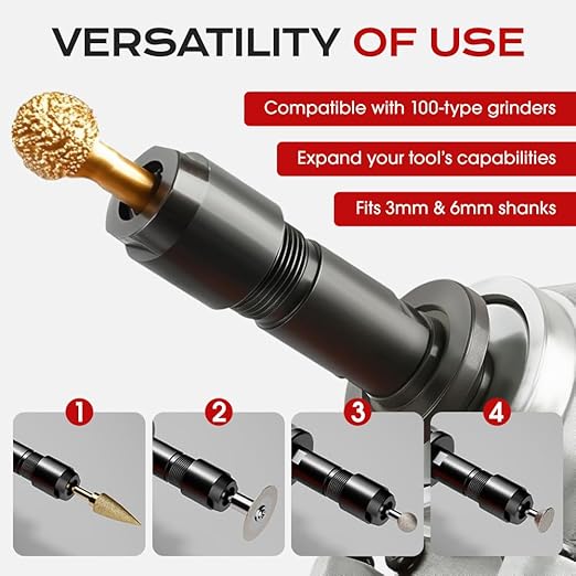 Angle Grinder Conversion Accessories Adapter Kit, 2025 Bloomy Flower Calendar, Interface Connector Adapter for Angle Grinder Polisher Drill Bit Connecting Tool for 6mm+3mm Conversion (2 set-6mm+3mm)