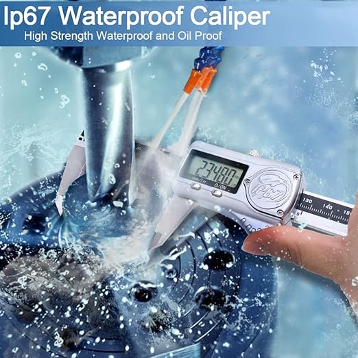 Kynup Digital Caliper, Calipers Measuring Tool with IP67 Waterproof, Extreme Accuracy, Stainless Steel Design, Auto Power Off, Switch from Inch Metric (6Inch/150MM)