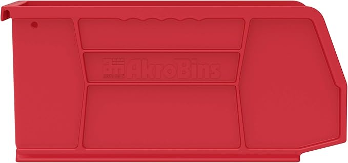 Akro-Mils 30237 AkroBins Plastic Hanging Stackable Storage Organizer Bins, 9-" x 6-" x 5-", Red, 12-Pack