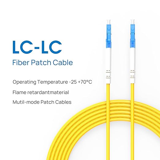 3m(9.84ft) OS2 LC/LC to LC/LC Fiber Patch Cable Single Mode Fiber,9/125µm OD 3.0mm Cable Diameter Fiber Optic Cable