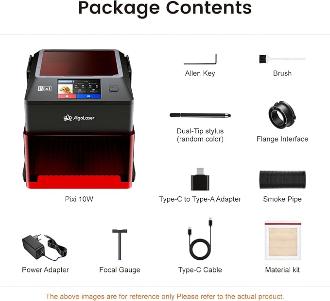AlgoLaser 10W Portable Laser Engraver Machine: Smart Laser Engraver/Cutter with 3.5" Touchscreen & 2.0 AlgoOS System - Hand Draw/Wireless Transmission/Offline - Laser Engraving for Wood,Metal,Glass