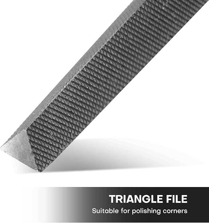 6" Triangular Medium Cut File, Double Cut Teeth, Made of High Carbon Steel, Half Round Hand File Without Handle, Suitable for Shaping Metal, Wood, etc