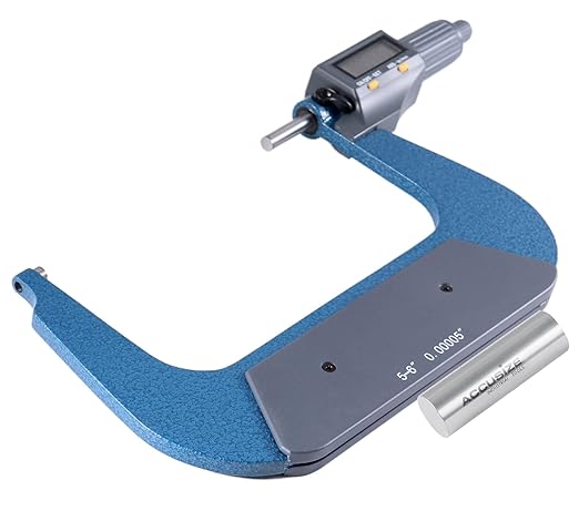 Accusize Industrial Tools 5-6''/125-150 mm by 0.00005''/0.001 mm 2 Keys Electronic Digital Outside Micrometer, Metric/Imperial, Md71-0006