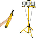 30000LM Work Lights with Stand, IP66 Waterproof 6000K LED Work Light with Foldable Tripod Stand, 3 Head Portable Work Light with Individual Switch for Indoor Outdoor Lighting