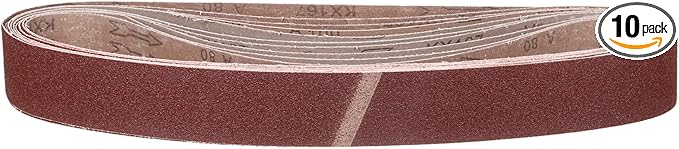 1 x 18 Inch Sanding Belt, 10 Pcs 80 Grit Knife Sharpener Belts Work Sharpening for Belt Sander Knife Carving Tool Metal Working