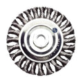 Benchmark Abrasives 5" x 1/2" Standard Twist Knot Wire Wheel with 5/8"-11 Thread, for Weld Cleaning, Weld Spatter Removal, Deburring, Use with Angle Grinders - Carbon Steel (5" x 1/2")