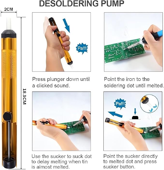 Soldering Iron Kit, Digital Multimeter Kit, Multi Tester, Voltage Tester, Measures AC/DC Voltage, Current, Resistance/Continuity/Diode/Triode. Solder Iron, Adjustable Temperature (Orange)
