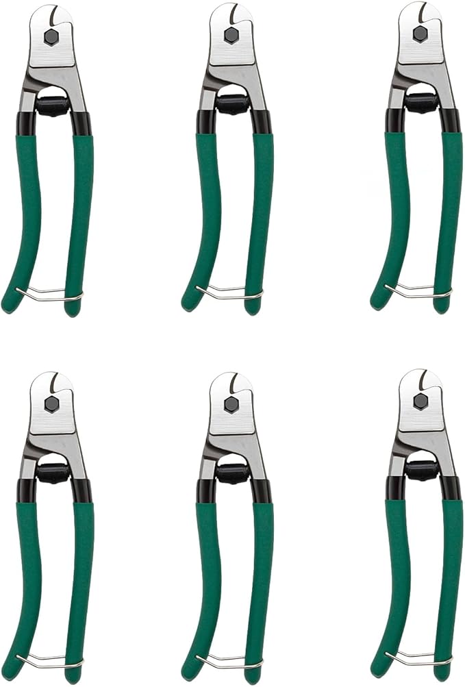 Steel Wire Cutters Heavy Duty 8-Inch Cable Cutting Pliers Wire Rope Cutter Sharp Stainless Steel Cable Cutters 5/32" Comfortable Safety Spring-loaded Handle One-Handed Bike Cable DIY Projects