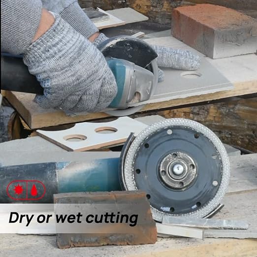 DT-DIATOOL Diamond Tile Blade 4-1/2 Inch Diamond Turbo X Mesh Rim Segement Circular Saw Blade for Procelain Ceramic Stoneware Marble Granite Fits 5/8"-7/8" Arbor