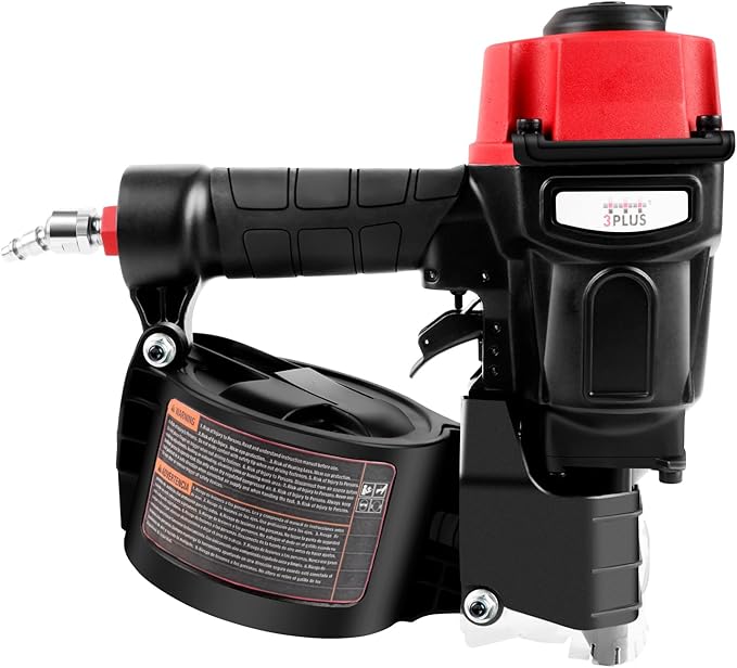 3PLUS HCN55SP Pneumatic Coil Pallet Nailer Professional Air Nail Gun Accepts 15 Degree 1-Inch to 2-1/4-Inch Wire Collated Nails