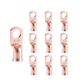 10pcs 2 AWG-3/8”(M10) Ring Terminals 2 Gauge Copper Wire Lugs Battery Cable Ends Heavy Duty Battery Cable Terminal Connectors