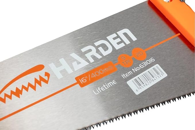 16" Hand Saw – High-Carbon Steel Blade, Double-Sided Ground Teeth for Faster Cutting, Ultra-Sharp & Durable, Soft TPR Handle for Comfort – Perfect for Woodworking, Carpentry & DIY