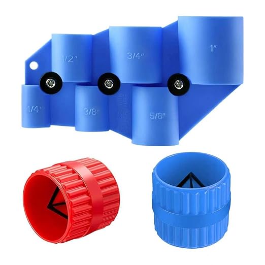 Pipe Deburring Tool Kit, 1/4" to 1" Depth Gauge, 1/8'' to 1-5/8'' Inner Outer Reamer Pipe Tubing Chamfer Tool for PVC, PPR, Brass, CPVC, PE-RT, Aluminum