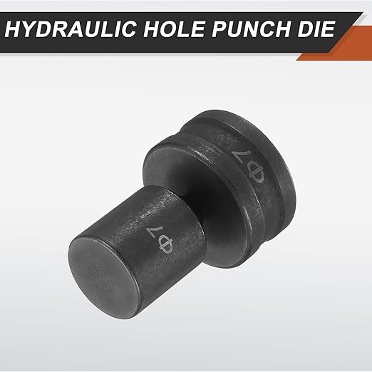 HARFINGTON Hydraulic Hole Punch Die Φ7mm Round Hole 40Cr Steel Electric Punching Kit for CH70 Electric Punching Machine, Black