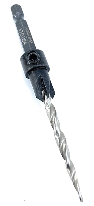 FTG USA Adjustable Wood Countersink Drill Bit #8 (11/64") with Tapered Drill Bit for Woodwork
