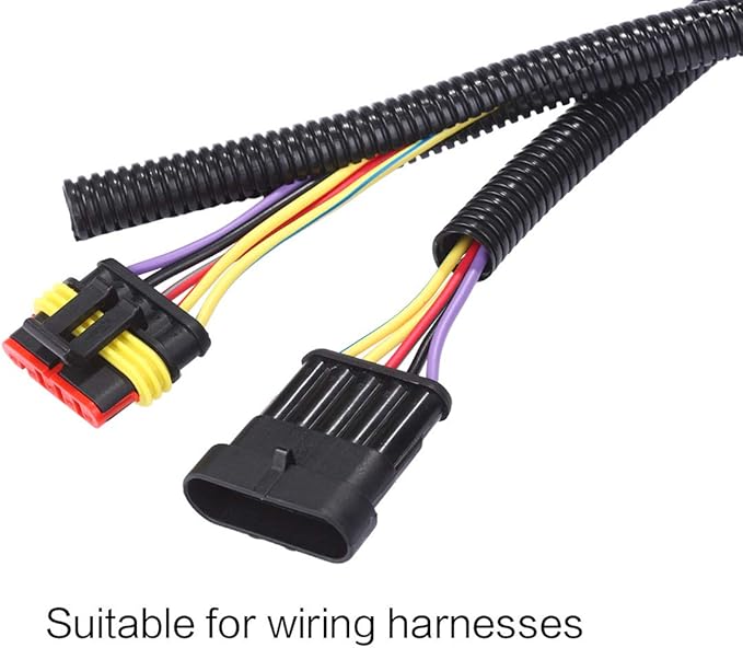 Alex Tech 50ft - 3/8 inch Split Wire Loom Tubing - Black