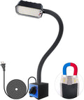 Magnetic Work Light, 2000 Lumens Led Machine Light with Strong Magnetic Base, 20 inch Flexible Gooseneck Magnetic Lamp for Garage, Workshop, Lathe and Drill Press, 120V, Black