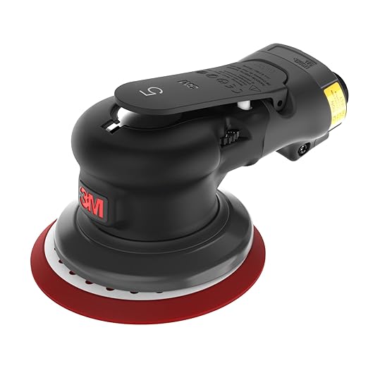 3M Pneumatic Random Orbital Sander, 88951, 6 in, Non-Vacuum, 5/16 in Orbit, Lightweight and Comfortable, 12000 RPM, .28 HP (209W) Motor, Variable Speed