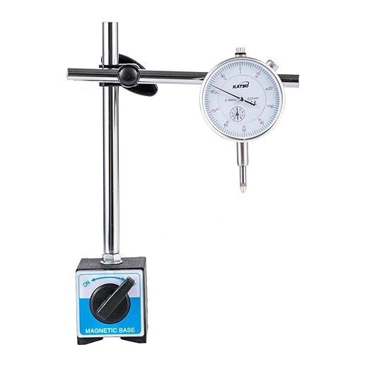 KATSU Tools Dial Test Indicator DTI Gauge 0-10mm with Magnetic Base 40111963