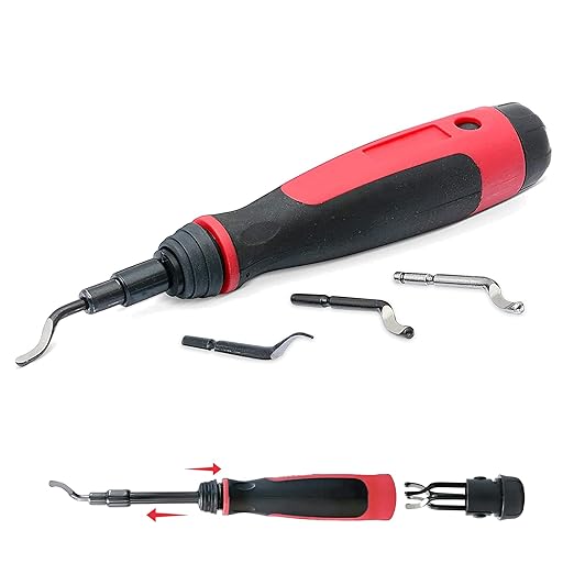 AFA Tooling - Extendable Neck Deburring Tool with 3 Extra Swivel Blades - Works on Metal, Resin, PVC Pipes, Copper, Plastic and 3D Printed Edges - Plumbing & 3D Printing Burr Removal Reamer Tool