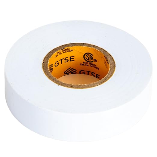 GTSE White Electrical Tape, 1 Roll – Waterproof, Industrial Grade Vinyl, 3/4 in x 66ft– Strong Self-Adhesive PVC Electric Tape for Wire Insulation, 7 Mil, 600V – UL/CSA Listed