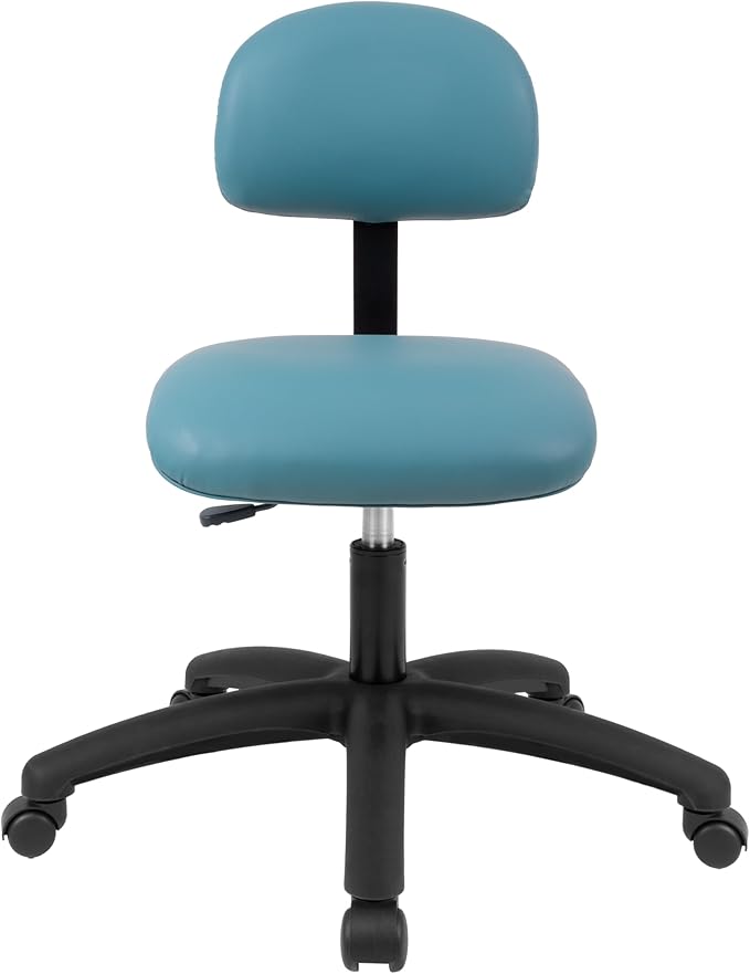 Chair Master FSS Series Square seat Low (17"-22") seat Height Chair. Vinyl-for Office, Garage, Desk, Shop, Computer, Doctor, Medical, Easy to Clean! NO Footring (Aqua, Medium, _Standard Casters